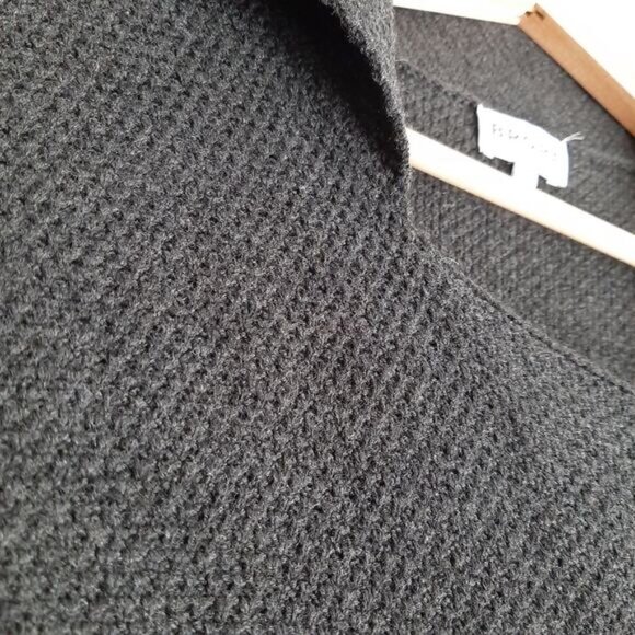 BRORA Merino Cashmere Blend Full Zip Knit Moto Style Cardigan Jacket Grey Sz S - Picture 7 of 15